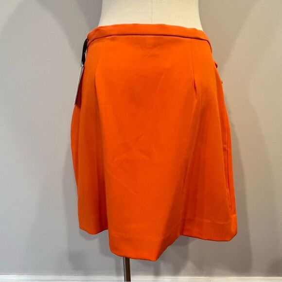 NWT Victoria Beckham Orange Scallop Trim Twill Skirt Size Medium - Picture 6 of 9